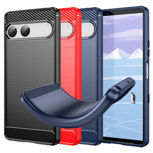 TPU H�lle f�r Sony Xperia 10 VII Carbon Fiber Skin Brushed Schutzcover Soft Case