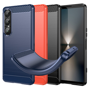 TPU H�lle f�r Sony Xperia 1 VII Carbon Fiber Skin Brushed Schutzcover Soft Case