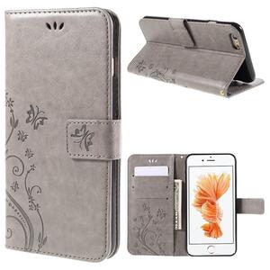 Wallet Case f�r Apple iPhone 6 6S Handy Tasche Butterfly Flower Motiv