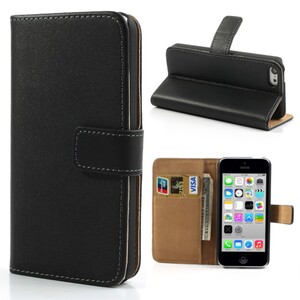 Wallet Case f�r Apple iPhone 5C Genuine Split Echt Leder