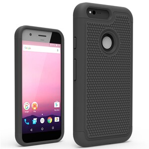 Outdoor Case fr Google Pixel Silikon Hybrid Football Grain