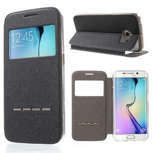 Wallet Case f�r Samsung Galaxy S6 Edge G925 Window View Metal Slide Touch