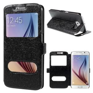 Wallet Case f�r Samsung Galaxy S6 G920 Dual Window View Silk Book Etui
