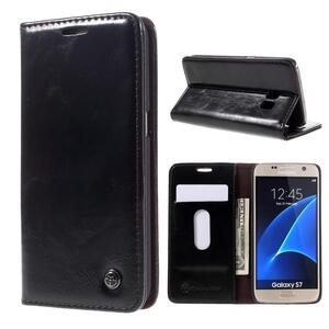 Wallet Case f�r Samsung Galaxy S7 CaseMe Oil Wax Skin Klapp Etui