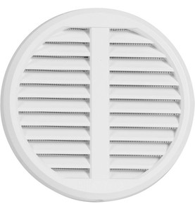 Lftungsgitter Kunststoff verstellbar fr Rohre von 75-125mm Deckma150mm mit Insektenschutz