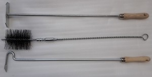 Kaminbesteck Ofenbesteck Sch�rhaken Feuereisen Aschenkratzer Ofenkratzer Ofenb�rste dreiteiliges Set