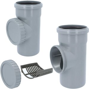 Fallrohrfilter DN 100  110 mm grau Laubschutz Regenwasser Regentonne Regenwasserfilter 