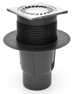 Hofablauf Kellerablauf Gitterrost aus Edelstahl DN 110 150 x 150 mm 827 S N 