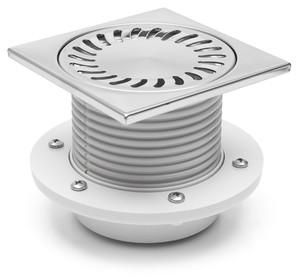 Duschablauf Edelstahl 150x150mm  DN 50 incl Dichtungsmatte  440 391 1