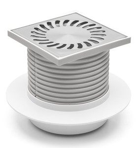 Duschablauf   Badablauf  Edelstahl  122x122 mm   DN 50 420 L 