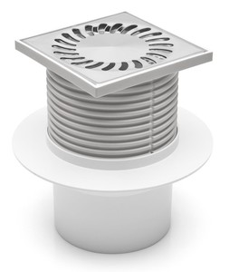 Duschablauf  Badablauf   Edelstahl 122x122 mm  DN 110  421 L 