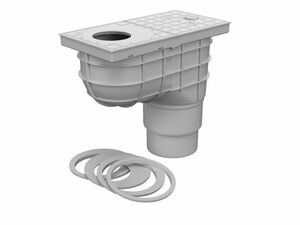 Regenrohrablauf Regensinkkasten DN 110 125 kombiniert grau 325 Cs 