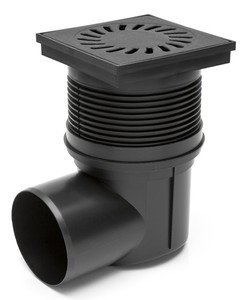 Hofablauf  Kellerablauf  Gusseisenrost 150x150 mm   DN 110 324VLi