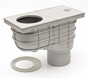 Regenrohrablauf Dachrinnenablauf  Regensinkkasten DN 110   grau  325 Es