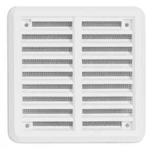 Lftungsgitter 100x100mm Abluftgitter aus ASA Kunststoff mit Insektenschutz wei