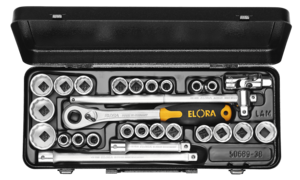 ELORA Steckschl�ssel-Satz 1/2 Zoll Zw�lfkant-Eins�tze, 27-teilig