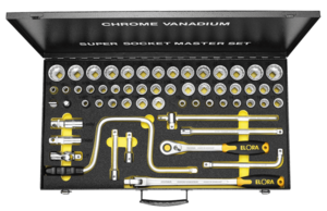 ELORA Steckschl�ssel-Satz 1/2 Zoll Sechskant-Eins�tze, 57-teilig