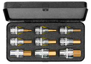 ELORA Steckschl�ssel-Satz 1/2 Zoll, 9-teilig, titanbeschichtet