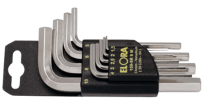 ELORA Innensechskant Winkelschraubendreher-Satz,9-teilig, 1,5 bis 10 mm