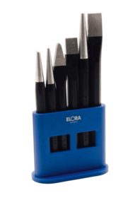 ELORA Mei�el Set + Durchtreiber Set Satz, 6-teilig, 