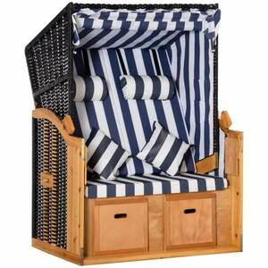 PureHaven Strandkorb 2-Sitzer 118x79x150 cm, blau