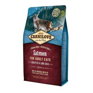 Carnilove Katzentrockenfutter Salmon/Sensitive & Long Hair f�r Langhaarkatzen 2kg