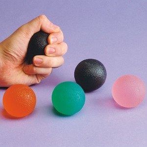 Therapieball, Hand Ball, Gel - Ball extra - fest, Farbe: Schwarz 1 Stck