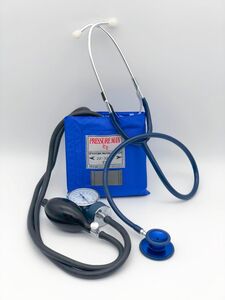 Pressure Man II Set Blutdruckmessgert mit Doppelkopf Stethoskop, Farbe: blau