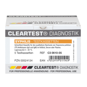 Cleartest® Syphilis, 5 Tests , Vollblut Serum und Plasma