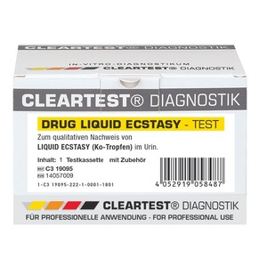CLEARTEST Liquid Ecstasy zum Nachweis von GHB (k.o. Tropfen) Ergebnis in 10 Min. 1 Test