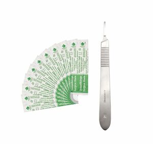 Messer, Skalpell Griff mit 10 Klingen, Fig 18 rund gro�