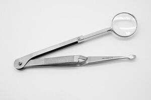 Zeckenpinzette, Zecke, Zecken Pinzette, gro� mit Lupe