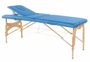 Behandlungsliege, Massageliege, Liege klappbar, mobil, Hhe 57-85 cm, aus Holz