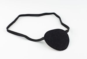 Augenklappe mit Gummiband, beidseitig verwendbar, schwarz/wei�