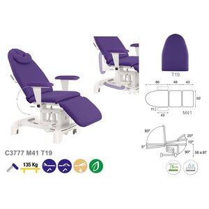 Ecopostural C3777 - Hydraulischer Behandlungsstuhl mit klappbaren Armlehnen