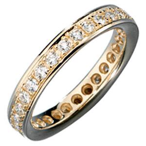Memory Ring 585 Gelbgold mit Diamanten rundum Memoryring (Gr��e: 54)