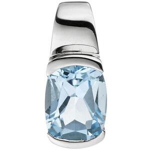 Anh�nger 585 Gold Wei�gold 1 Blautopas blau hellblau Goldanh�nger