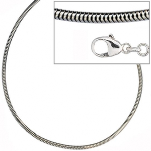 Schlangenkette 925 Silber 1,6 mm 50 cm Halskette Karabiner