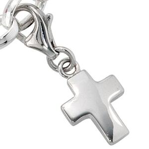 Einh�nger Charm Kreuz 925 Sterling Silber rhodiniert