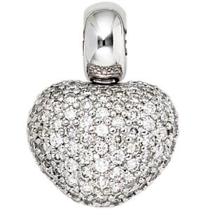 Anh�nger Herz 585 Gold Wei�gold 107 Diamanten Brillanten Herz Anh�nger
