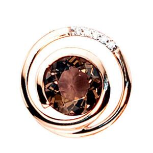 Anh�nger 585 Rotgold 5 Diamanten Brillanten 0,035 ct. 1 Rauchquarz