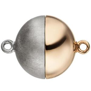 Kettenschliee Magnet-Schliee 585 Rotgold Weigold bicolor mattiert