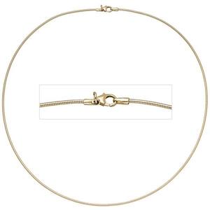 Halsreif 585 Gelbgold 1,1 mm 50 cm Halskette goldhalsreif Karabiner