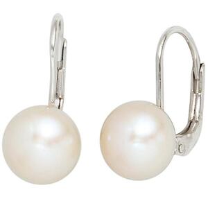 Boutons 925 Sterling Silber 2 S��wasserperlen Ohrringe Ohrh�nger