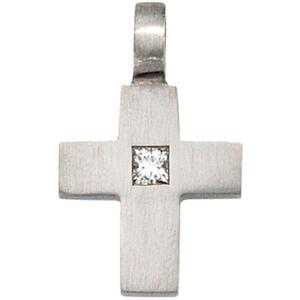 Anhnger Kreuz 950 Platin 1 Diamant 0,06 ct. Kreuz Anhnger