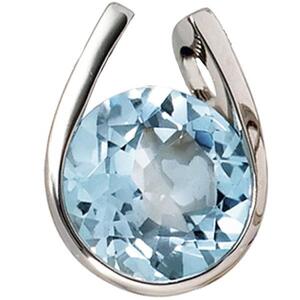 Anh�nger 585 Gold Wei�gold 1 Blautopas blau hellblau Gold Anh�nger