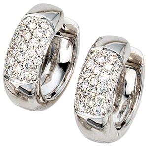 Creolen rund 585 Wei�gold 54 Diamanten Brillanten Wei�goldcreolen