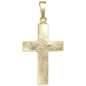 Anh�nger Kreuz 333 Gold Gelbgold eismatt Kreuz Anh�nger Goldkreuz