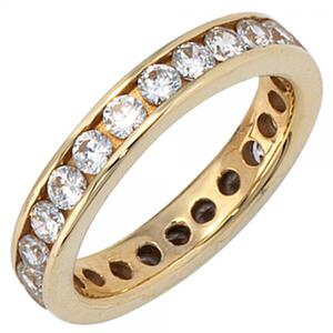 Damen Ring 333 Gelbgold mit Zirkonia rundum Goldring Memoryring (Gr��e: 50)