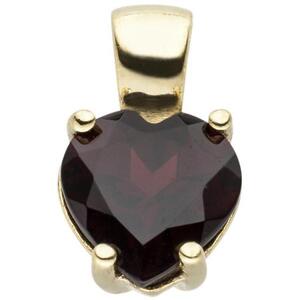 Anh�nger Herz 333 Gold Gelbgold 1 Granat rot HerzAnh�nger